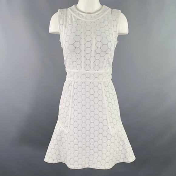 MARC by MARC JACOBS Size XS White Black Nylon Blend Dots Sleeveless Dress - Picture 1 of 8